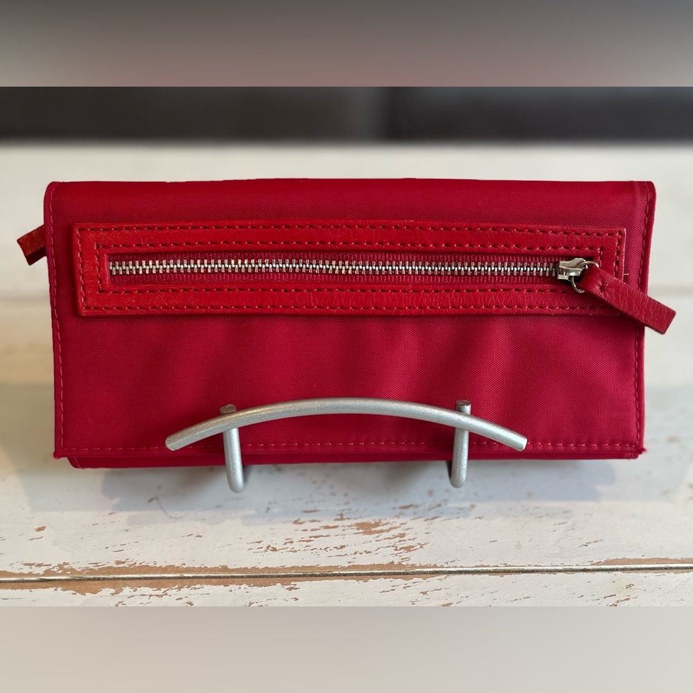 Banana Republic Red Nylon Continental Wallet